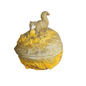 1998 vintage ceramic squarel nuts candy dish bowl
